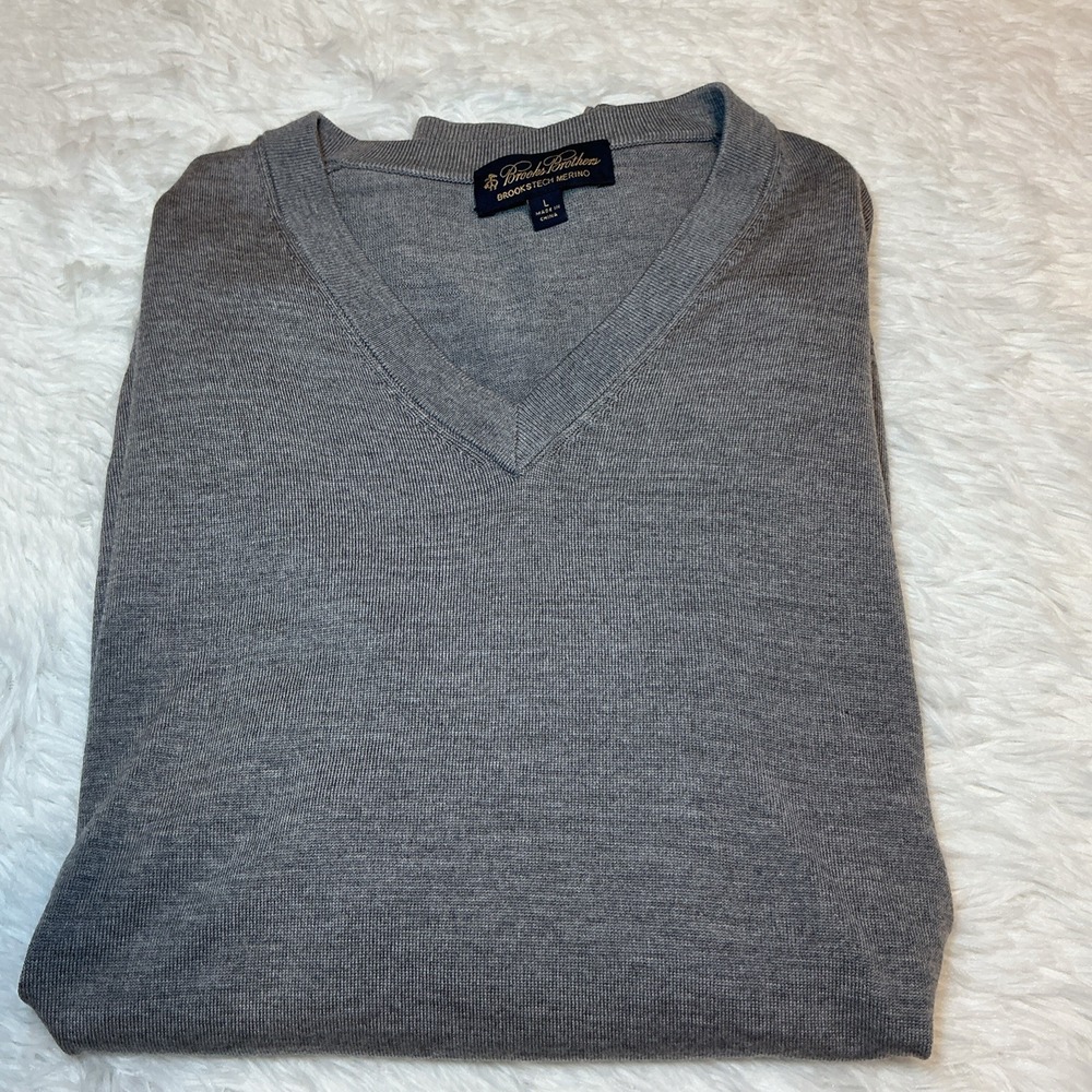 Brooks Brothers Brookstech‎ Merino Men's Lg Pullover Longsleeve Preppy Sweater